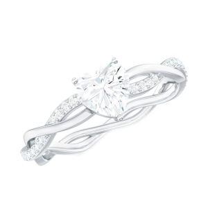 C Moissanite Heart Ring
