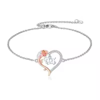 TOUPOP Sterling Silver Cute Animal Bracelet Women's Jewelry Christmas Gift-style_name:Elephant