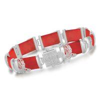 wholesale Jade Bracelet For Women 18kt Gold Plated Sterling Silver Jade Fortune Bangle Bracelet Fine Jewelry Birthday Christmas Gifts For Mom Grandma Wife -style_name:B3-Red Jade-White Gold,size_name:7.5