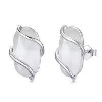 TOUPOP 925 Sterling Silver Gemstone Dainty Drop Earrings-color_name:Stud-Mother of Pearl