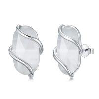 wholesale Earrings For Women 925 Sterling Silver Dainty Gemstone Dangle Drop Earrings Fine Jewelry Birthday Christmas Gifts For Women Her Mom -color_name:Stud-Mother of Pearl