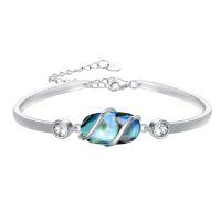 wholesale 925 Sterling Silver Bracelet For Women Gemstone Bracelet Bangle Fine Jewelry Birthday Christmas Gifts For Women Her Wife Mom -color_name:A-Abalone Shell