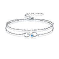 wholesale Ankle Bracelets For Women 925 Sterling Silver Layered Sea Turtles/elephant/wave/cross Anklet Summer Ocean Beach Jewelry Christmas Gifts For Women -style_name:19-Infinity