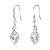 TOUPOP Sterling Silver Birthstone Earrings Infinity Love Jewelry Gift-color_name:04-April-Synthetic Diamond