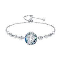 wholesale TOUPOP Tree Of Life Initial Bracelet 925 Sterling Silver A-z Letter Bracelet Blue Circle Crystal Jewelry Birthday Christmas Gifts For Women Her Girlfriend Mom -style_name:Tree of Life S