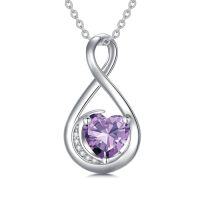 wholesale TOUPOP Birthstone Necklace For Women S925 Sterling Silver Infinity Love Necklace Infinity Moon Jewelry Birthday Christmas Gifts For Women Mom Wife Girlfriend, 18"+2" Inches -color_name:06-Alexandrite-Jun.