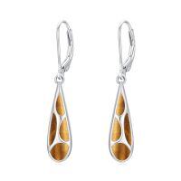 wholesale Teardrop Earrings For Women 925 Sterling Silver Gemstones Dangle Leverback Earring Jewelry Birthday Christmas Gifts For Women Her -style_name:Tiger Eye