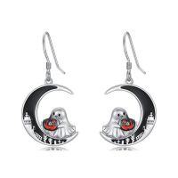 wholesale TOUPOP Sterling Silver Bat/cat/spider/ghost Pumpkin/wolf Earrings For Women Halloween Dangle Drop Moon Earrings Anniversary Birthday Gothic Jewelry Gift For Her Mom Daughter Girlfriend Siter -style_name:Ghost and Pumpkin