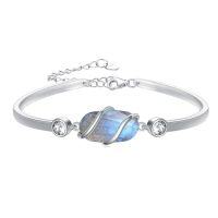 wholesale 925 Sterling Silver Bracelet For Women Gemstone Bracelet Bangle Fine Jewelry Birthday Christmas Gifts For Women Her Wife Mom -color_name:A-Labradorite