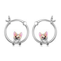 wholesale TOUPOP Duck Earrings For Women Sterling Silver Duck Huggies Hoop Earrings Duck Jewelry Cute Duck Gifts For Girlfriend Women Birthday -style_name:Corgi