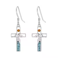 TOUPOP 925 Sterling Silver Turquoise Mustard Seed Faith Earrings-style_name:2-Mustard Seed Earrings