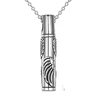 TOUPOP Sterling Silver & Stone Cremation Jewelry Keepsake Urn Necklace For Women-style_name:7-Angle wing