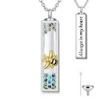 wholesale Urn Necklaces For Ashes 925 Sterling Silver Abalone Shell Cremation Jewelry For Ashes Keepsake Locket Pendant For Women Human For Ash For Loved Ones -style_name:beehive