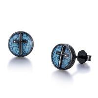 wholesale Cross/ankh/celtic Knot Viking Stud Earrings For Men Women 925 Sterling Silver Black Turquoise Stud Viking Earrings Celtic Jewelry Christmas Gifts For Friend -style_name:Cross