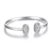 TOUPOP 925 Sterling Silver Gemstone Bracelet Bangle for Women-color_name:B-Black Rutilated Quartz