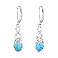 wholesale Turquoise Dangle Earrings For Women 925 Sterling Silver Western Teardrop Bohemian Drop Earrings Christmas Gift For Women -style_name:Celtic