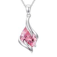 wholesale Birthstone Necklace For Women 925 Sterling Silver Teardrop Pendant Fine Jewelry Birthday Christmas Gifts For Women Her Wife Girlfriend -color_name:10-October-Pink Tourmaline