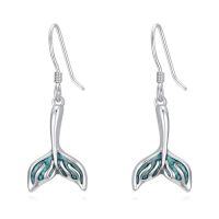 wholesale Ocean Earrings 925 Sterling Silver Turquoise Sea Animal Dangle Drop Earrings Beach Themed Jewelry Gifts For Women -style_name:Mermaid tail