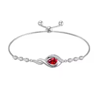 TOUPOP Sterling Silver Birthstone Bracelet Infinity Love Jewelry for Women-color_name:07-July-Ruby