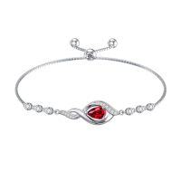 wholesale Christmas Gifts Birthstone Bracelet For Women 925 Sterling Silver Infinity Love Jewelry Birthday Gifts For Women Mom Wife Girlfriend -color_name:07-July-Ruby