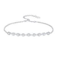 wholesale TOUPOP 925 Sterling Silver Ankle Bracelets For Women Adjustable Anklet Elegant Foot Jewelry Birthday Gift For Her Wife Mom Girlfriend -style_name:C-Cubic Zirconia