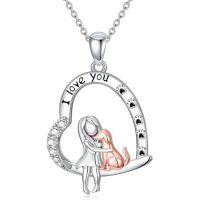wholesale TOUPOP Heart Annimal Necklaces Sterling Silver Dog/horse/owl Necklace For Women Anniversary Birthday Christmas Gift For Sister Girlfriend Wife Mom -style_name:Dog C