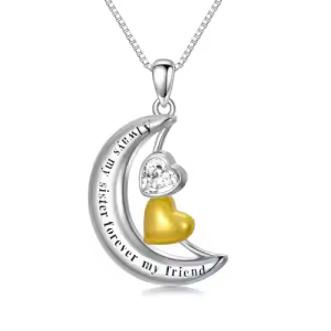 3-Sister Necklace Moon Pendant
