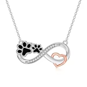 Infinity Paw Print Necklace