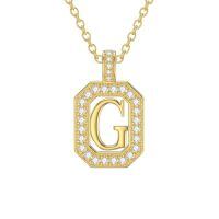 TOUPOP 14K Gold Moissanite Initial Letter Pendant Necklace-style_name:G
