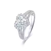 TOUPOP 18K Gold Plated Moissanite Personalized Name Ring-style_name:Heart Wedding Ring