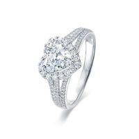 wholesale TOUPOP Personalized 1ct Moissanite Engagement Bands For Women D Color Vvs1 Clarity 925 Sterling Silver 18k Gold Plated Promise Ring Custom Name Ring Gift For Anniversary And Special Occasions -style_name:Heart Wedding Ring