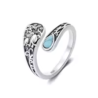 TOUPOP Sterling Silver Adjustable Thumb Spoon Rings Boho Antique Jewelry-style_name:8-Elephant