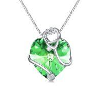 wholesale TOUPOP Gifts For Nurse Birthstone Stethoscope Necklace 925 Sterling Silver Heart Crystal Nursing Themed Jewelry Nurses Day Christmas Gifts For Women Doctor Medical Student -color_name:08-August