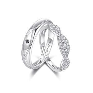 B Wedding Ring Set
