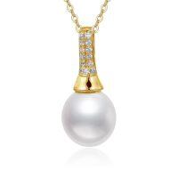 TOUPOP 14K Gold Freshwater Pearl Pendant Necklaces For Women-style_name:Pearl-K