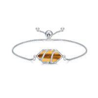 wholesale Bracelet For Women 925 Sterling Silver Hexagon Gemstone Link Bracelet Fine Jewelry Birthday Christmas Gifts For Women Her -color_name:Tigers Eye
