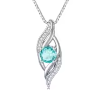 TOUPOP Sterling Silver Birthstone Infinity Necklace Women's Love Jewelry Gift-color_name:12-December-Topaz