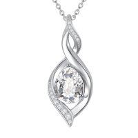 wholesale Birthstone Necklace For Women Teardrop Necklaces 925 Sterling Silver Infinity Love Jewelry Birthday Christmas Gifts For Women Mom Wife Girlfriend -color_name:04-April-Simulated Diamond
