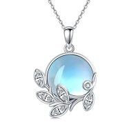 wholesale Butterfly/dragonfly Necklace 925 Sterling Silver Dragonfly/butterfly Gifts For Women Dragonfly Butterfly Pendant Jewelry Gifts For Women Mom Wife Girlfriend Christmas Anniversary Birthday Valentine's Day Graduation -style_name:E - Moonstone Leaf