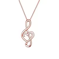 TOUPOP Sterling Silver Opal Rose Music Note Necklace-style_name:A-White opal musical cross necklace