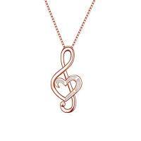 wholesale TOUPOP Sterling Silver Music Note Necklaces Created Opal Rose Necklace Gymnastics Jewelry Gifts For Women Teen Girls Dance Lovers Teacher -style_name:A-White opal musical cross necklace