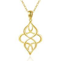 TOUPOP 14k Solid Gold Celtic Knot Necklace, Irish Amulet Pendant Gift-style_name:A-Celtic Knot Infinity