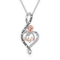 wholesale TOUPOP Gifts For Mom Grandma Nana Wife Daughter 925 Sterling Silver Rose Flower Love Heart Necklaces I Love You To The Moon And Back Gifts For Women -style_name:Wife-I Love You to The Moon and Back