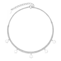 TOUPOP Sterling Silver Ankle Bracelets For Women Adjustable Anklet Elegant Foot Jewelry-style_name:Star Shape Double Layer