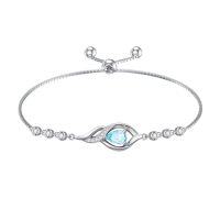 wholesale Infinity Birthstone Bracelet For Women 925 Sterling Silver Infinity Love Birthday Jewelry Christmas Gifts For Women Mom Wife Girlfriend -color_name:03-March-Aquamarine