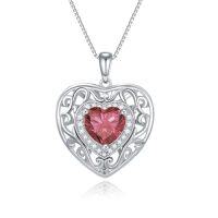 wholesale 925 Sterling Silver Heart Celtic Necklace With 12 Birthstone Jewelry Birthday Anniversary Christmas Gifts For Her Wife Girlfriend Mom -color_name:1-Jan-Garnet
