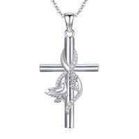 wholesale TOUPOP Cross Necklace For Women Men 925 Sterling Silver Animal Cross Necklace Celtic Cross Necklace Religious Gift For Her -style_name:A-Hummingbird Cross