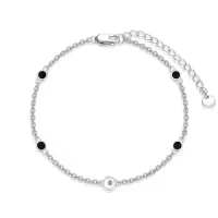 TOUPOP Sterling Silver Mustard Seeds Natural Stone Bracelet Women's Jewelry Gift-style_name:Black Onyx