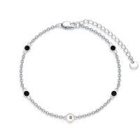 wholesale Mustard Seeds Bracelet For Women Sterling Silver Natural Stone Bracelet Chain Link Beach Summer Jewelry Birthday Christmas Gifts For Women Her -style_name:Black Onyx