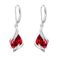 wholesale Birthstone Earrings For Women 925 Sterling Silver Teardrop Dangle Earrings Fine Jewelry Birthday Christmas Gifts For Women Her Wife Girlfriend -color_name:07-July-Ruby